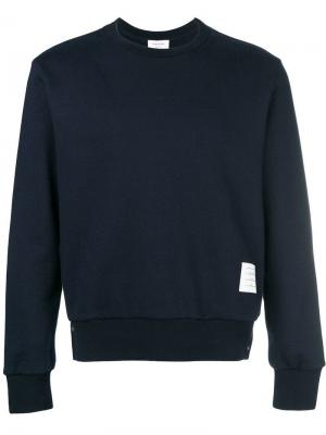 Пуловер с контрастной панелью в полоску Thom Browne. Цвет: синий