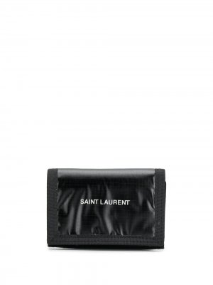 Кошелек с логотипом Saint Laurent. Цвет: черный