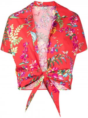 Рубашка с цветочным принтом и завязками Etro. Цвет: красный