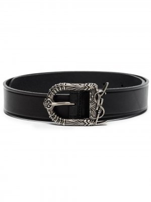 YSL-logo leather belt Saint Laurent. Цвет: черный