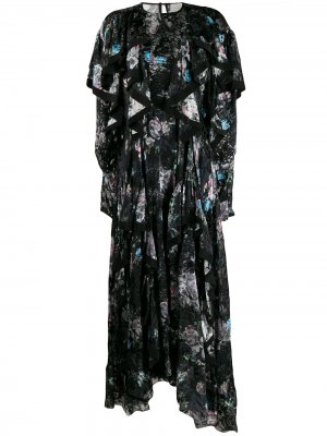 Платье Liza с цветочным принтом Preen By Thornton Bregazzi. Цвет: черный