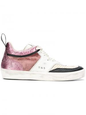 Glitter panel sneakers Leather Crown. Цвет: белый