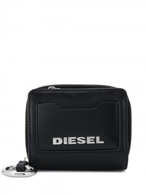 Кошелек с металлическим логотипом Diesel. Цвет: черный