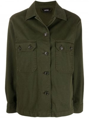 Куртка-рубашка с накладными карманами Aspesi. Цвет: зеленый