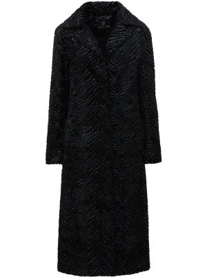 Пальто Stardust с эффектом металлик Unreal Fur. Цвет: черный