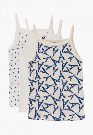 Майки домашние 3 шт. Petit Bateau. Цвет: белый