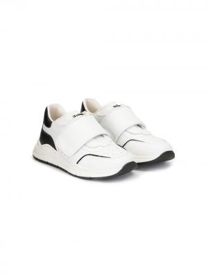 Кроссовки на липучках с вышитым логотипом Dolce & Gabbana Kids. Цвет: белый