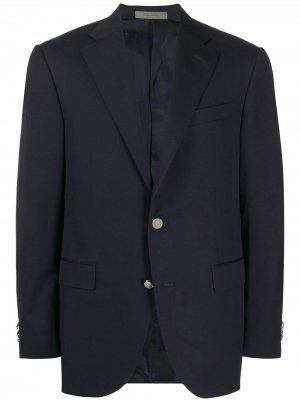 Однобортный пиджак узкого кроя Corneliani. Цвет: синий