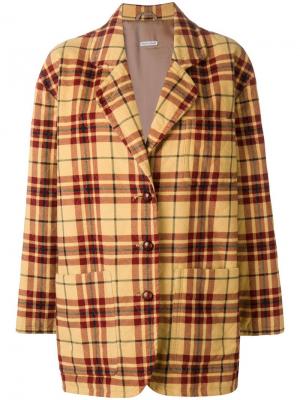 Куртка в клетку Emporio Armani Pre-Owned. Цвет: желтый
