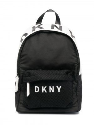 Двухцветный рюкзак с логотипом Dkny Kids. Цвет: черный
