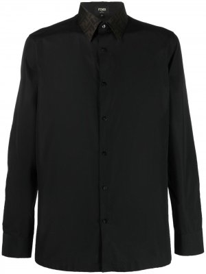 Рубашка с контрастным воротником Fendi. Цвет: черный