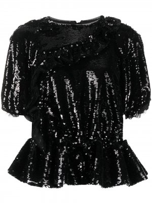 Блузка с пайетками Simone Rocha. Цвет: черный
