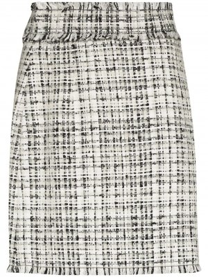 Твидовая юбка мини с завышенной талией Dolce & Gabbana. Цвет: черный