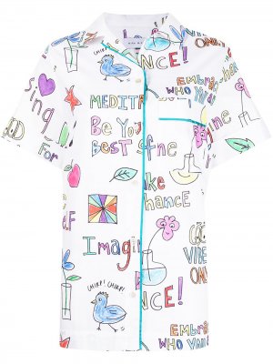 Рубашка с короткими рукавами и принтом Wellness Mira Mikati. Цвет: белый
