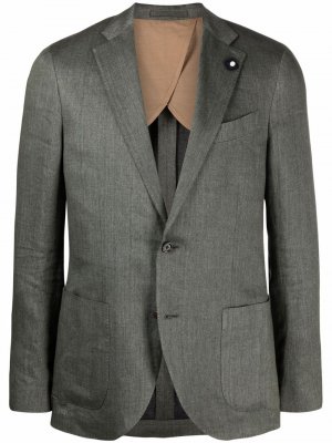 Однобортный пиджак Lardini. Цвет: серый