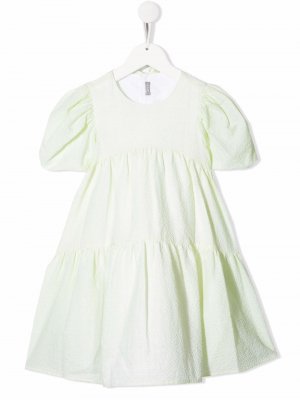 Платье с объемными рукавами Il Gufo. Цвет: зеленый