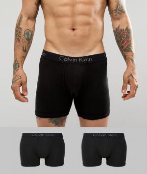 Комплект из 2 пар черных боксеров-брифов Calvin Klein. Цвет: черный