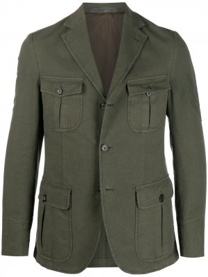 Пиджак с накладными карманами Eleventy. Цвет: зеленый