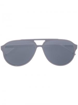 Солнцезащитные очки авиаторы Thom Browne Eyewear. Цвет: серый