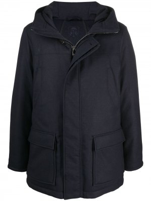 Утепленное пальто Corneliani. Цвет: синий