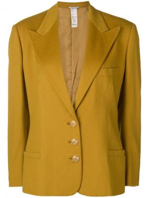 Пиджак с заостренными лацканами Versace Pre-Owned. Цвет: желтый