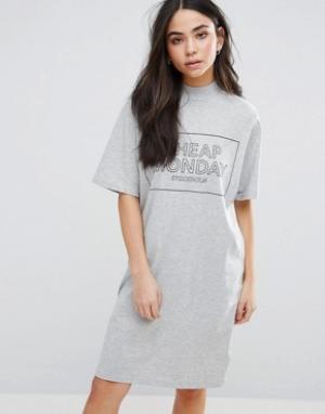 Платье-футболка с логотипом Cheap Monday. Цвет: серый