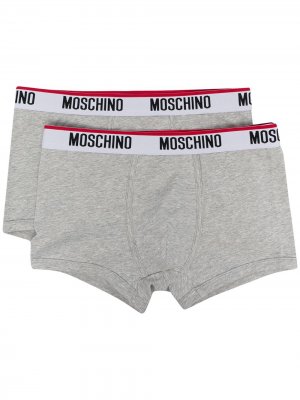 Комплект боксеров с логотипом Moschino. Цвет: серый