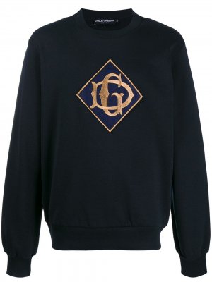 Толстовка с логотипом DG Dolce & Gabbana. Цвет: синий