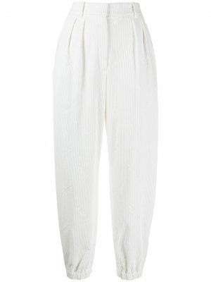 Вельветовые брюки с завышенной талией Alexander Wang. Цвет: белый