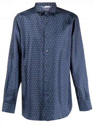 Рубашка с геометричным принтом Brioni. Цвет: синий