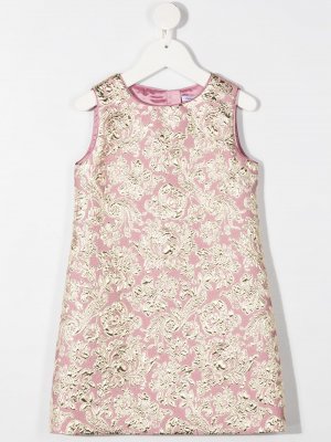 Жаккардовое платье-трапеция Dolce & Gabbana Kids. Цвет: розовый