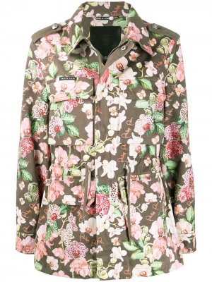 Куртка карго с цветочным принтом Philipp Plein. Цвет: зеленый