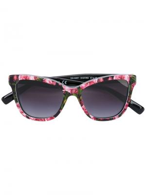 Солнцезащитные очки с принтом роз Dolce & Gabbana Kids. Цвет: черный