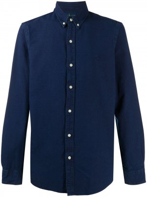 Рубашка с длинными рукавами и вышитым логотипом Polo Ralph Lauren. Цвет: синий