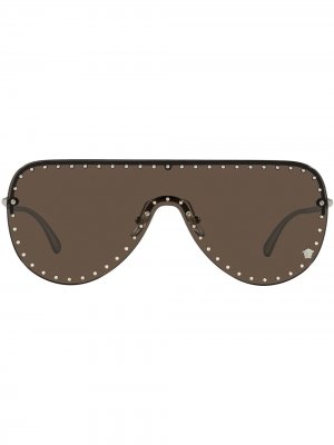 Солнцезащитные очки-маска VE2230B Versace Eyewear. Цвет: коричневый