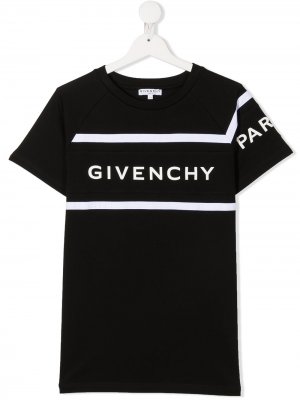 Футболка с короткими рукавами и логотипом Givenchy Kids. Цвет: черный
