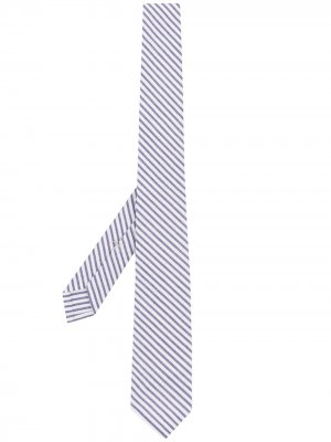 Полосатый галстук из сирсакера Thom Browne. Цвет: синий