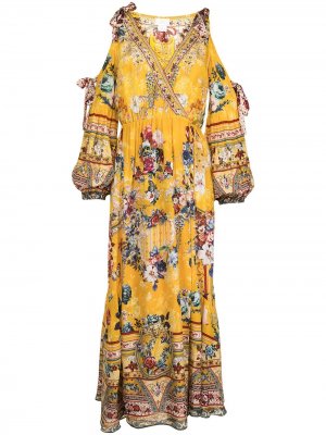 Платье макси с цветочным принтом Camilla. Цвет: желтый