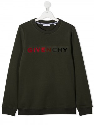 Футболка с логотипом Givenchy Kids. Цвет: зеленый