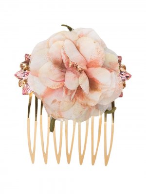 Гребень с цветочным декором Dolce & Gabbana. Цвет: золотистый