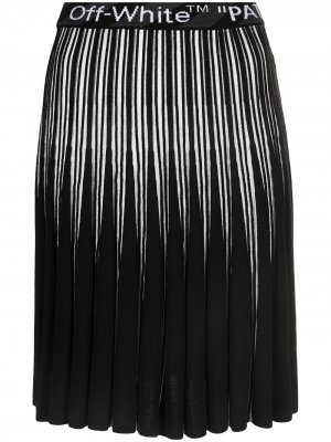 Плиссированная юбка с логотипом на поясе Off-White. Цвет: черный
