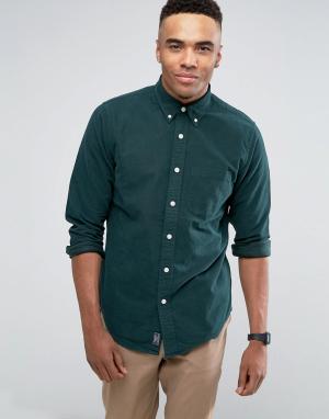 Темно-зеленая оксфордская рубашка слим Abercrombie & Fitch. Цвет: зеленый
