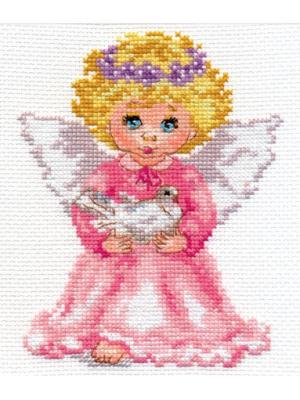 Набор для вышивания Ангелочек  12х14 см. Алиса. Цвет: белый, желтый, розовый