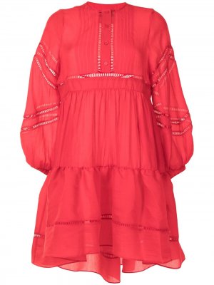 Платье мини с кружевом Cynthia Rowley. Цвет: красный