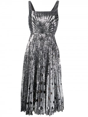 Платье миди с пайетками Marco De Vincenzo. Цвет: серебристый