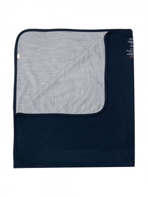 Двухцветное одеяло тонкой вязки Knot. Цвет: синий