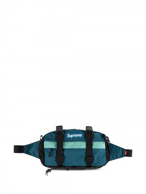 Поясная сумка с нашивкой-логотипом Supreme. Цвет: синий