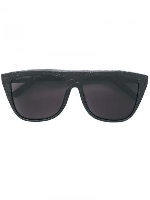 Солнцезащитные очки в оправе с тиснением Saint Laurent Eyewear. Цвет: черный