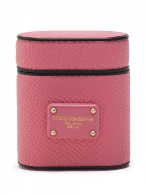 Чехол для AirPods из кожи Dauphine Dolce & Gabbana. Цвет: розовый
