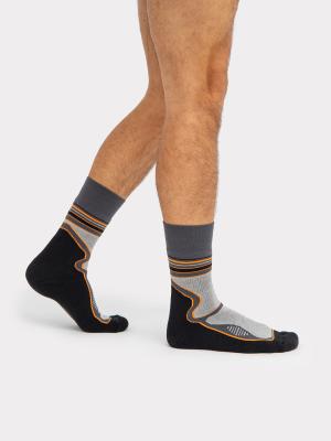 Высокие мужские носки термо темно-серого цвета с оранжевым вставками Mark Formelle. Цвет: т.серый /оранж